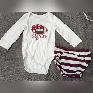 Texas A&M Aggies Infant Onesie And Romper Shorts Size 0-3 Months
